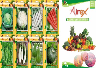 Airex Cabbage, Cauliflower, Daikon, Red Carrot, Banga, Pumpkin, Lettuce, and White Long Brinjal Seed(20 per packet)