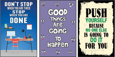 

Combo Pack Motivational quotes Poster ,Set of 3 Paper Print(18 inch X 12 inch, Rolled)