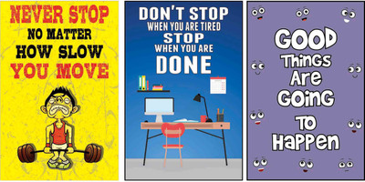 

Combo Pack Motivational quotes Poster ,Set of 3 Paper Print(18 inch X 12 inch, Rolled)