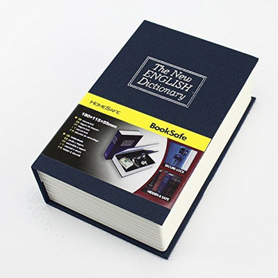 

Sukot Medium Black Cash Jewelry Safe Locker Documents Hidden Secret Book Safe Locker Money Locker Cash Box Safe Locker(Key Lock)