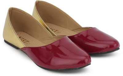 

Gnist Gnist Cherry-Gold Metallic Ballerina For Women(Red, Gold