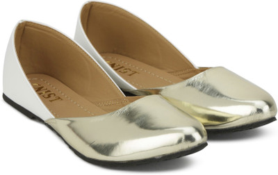 

Gnist Gnist LtGold-White Metallic Ballerina For Women(White, Gold