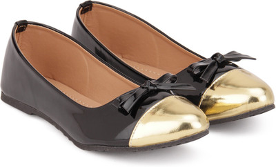 

Gnist Gnist Black-Gold Cup Toe Ballerina For Women(Black, Gold
