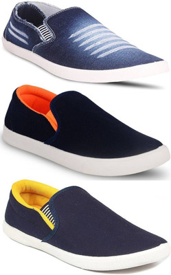 

Clymb Men's Perfect Combo Pack Of 3 Slip On Sneakers For Men(Multicolor