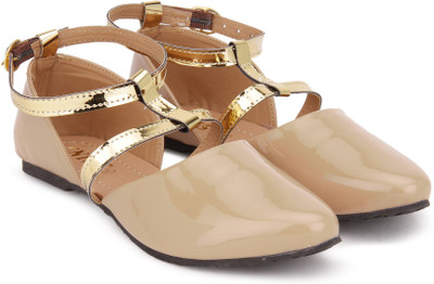 

Gnist Gnist Gold Strapy Ballerina For Women(Beige, Gold