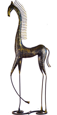 

VedasExports Artistic Horse Big Decorative Showpiece - 90 cm(Iron, Gold)