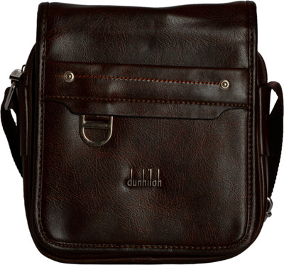 

dunhiloh Men Casual Brown PU Sling Bag