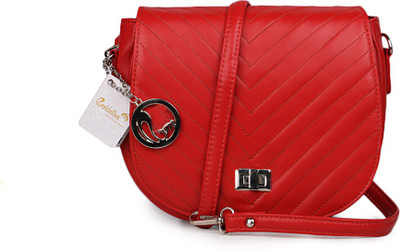 

Goldmine Girls Casual Red PU, Polyester Sling Bag