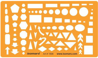 

Isomars 1896 Circle Square Rectangle Arrows Ellipse Triangle Hexagon Pentagon Symbols Stencil(Pack of 1, Engraved)