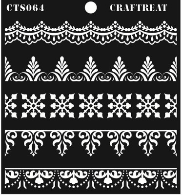 

Craftreat Ornate Border Layered Stencil(Pack of 1, 6*6)