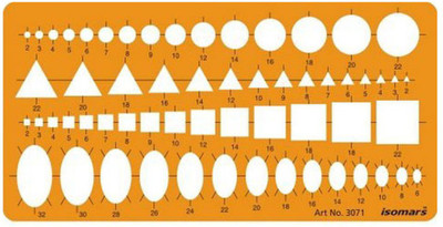 

Isomars 1871 Metric Circle Square Ellipse Triangle Symbols Shape Stencil(Pack of 1, Printed)