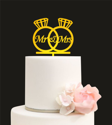 

Naveed Arts  Acrylic cake topper Sticker(Pack of 1, Gold mirror