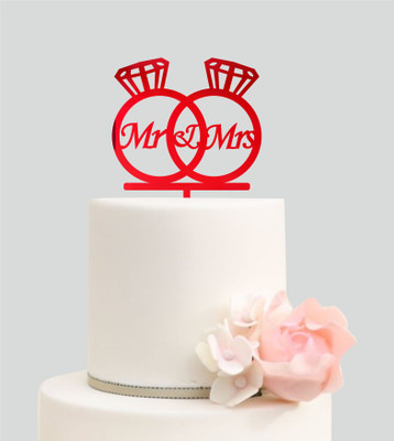 

Naveed Arts  Acrylic Cake topper Sticker(Pack of 1, Red mirror