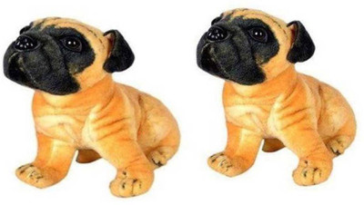 

ATTRACTIVE CUTE PUG DOG - 25 cm (SET OF 2) - 25 cm(Brown)
