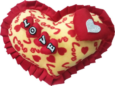 Aparshi Stunning heart stuffed cushion soft toy 4DBb3 - 40 cm(Multicolor)