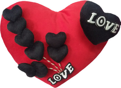 Aparshi Stunning heart stuffed cushion soft toy 4DV5 - 50 cm(Multicolor)