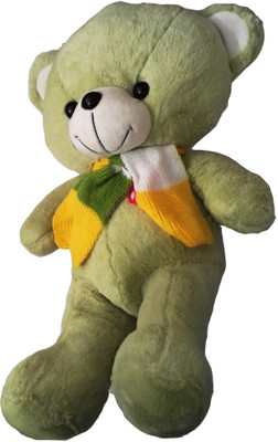 

kidoz kingdom MUFFLER TEDDY SOFT TOY - 34 cm(Light Green)