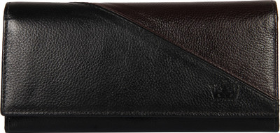 

LEWIS PAYTON Women Formal Black Genuine Leather Wallet(8 Card Slots)