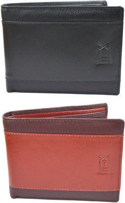 

Imex International Men Black Genuine Leather Wallet(4 Card Slots), Black & cherry brown