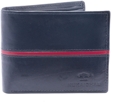 

NUKAICHAU Men Blue Genuine Leather Wallet(6 Card Slots)