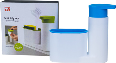 

AVMART Kitchen Bathroom Sink Caddy Organizer Holder Drying Rack Shelves for Sponges Scrubbers ( Blue ) Washing Machine Soap Dispenser