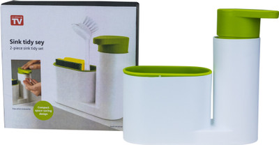

ZEVORA Kitchen Bathroom Sink Caddy Organizer Holder Drying Rack Shelves for Sponges Scrubbers ( Green ) Washing Machine Soap Dispenser