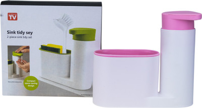 

AVMART Kitchen Bathroom Sink Caddy Organizer Holder Drying Rack Shelves for Sponges Scrubbers ( Pink ) Washing Machine Soap Dispenser