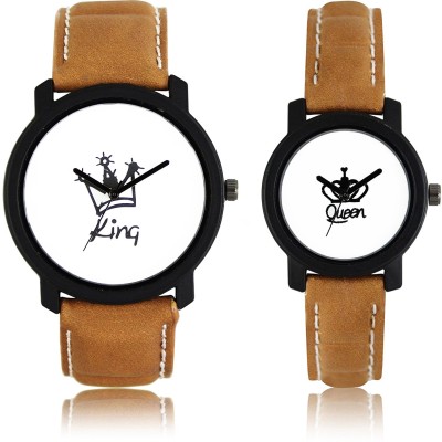 Om Designer Lorem King & Queen Dial & Brown Belt Analogue Couple Watch Watch  - For Couple   Watches  (Om Designer)