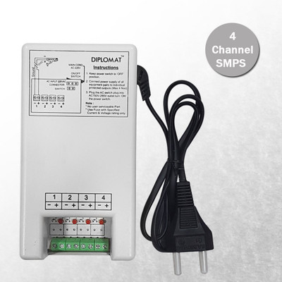 

Elove 5 Amp (12VDC) 4 Channel Power Adapter Supply ( SMPS ) for CCTV Security Bullet & Dome Camera Worldwide Adaptor(White)