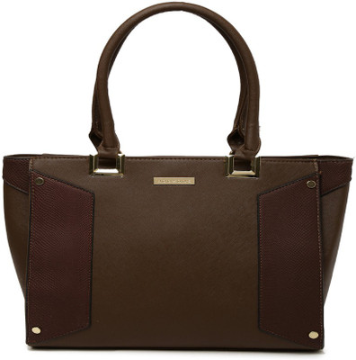 

Addons Structured Tote Shoulder Bag(Brown, 5 L)
