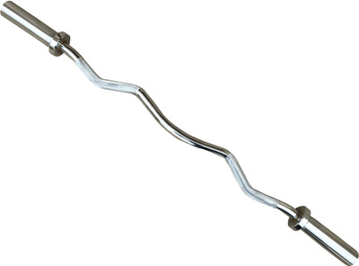 KOBO 4 Feet Curl EZ Olympic Barbell of Weight Capacity 180 Kg (IMPORTED) Weight Lifting Bar(Silver)