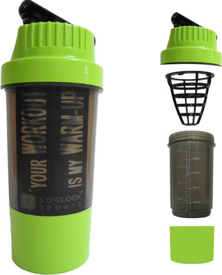 

5 O'Clock Sports Cyclone Shaker Bottle - 450 ml- Premium Quality with Sleek and Convenient Design 450 ml Shaker(Pack of 1, Green)