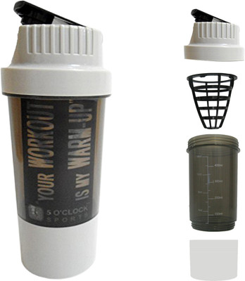 

5 O'Clock Sports Cyclone Shaker Bottle - 450 ml- Premium Quality with Sleek and Convenient Design 450 ml Shaker(Pack of 1, Grey)