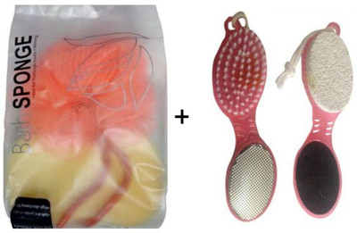 

DzVR Extreme Bathing Combo of Loofah&Sponge and PEdicure(Set of 3)