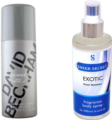 

David Beckham HOMME::SHEER SECRET EXOTIC Deodorant Spray - For Men(350 ml, Pack of 2)
