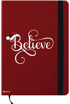 

Hamee A6 Notebook(A6 Notebook Red Leather Christmas X-Mas Theme Believe in God, Red)