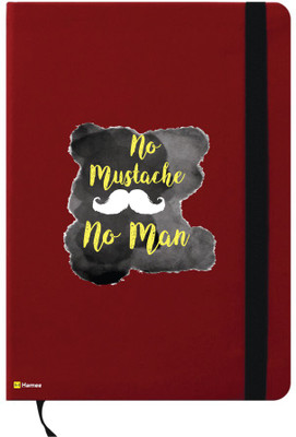 

Hamee A6 Notebook(A6 Notebook Red Leather No Shave November Movember Theme No Man Without Beard, Red)