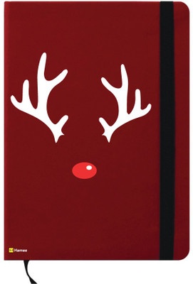 

Hamee A6 Notebook(A6 Notebook Red Leather Christmas X-Mas Theme There is a Deer, Red)