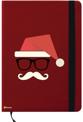 

Hamee A6 Notebook(A6 Notebook Red Leather Christmas X-Mas Theme Santa Claus Moochie, Red)