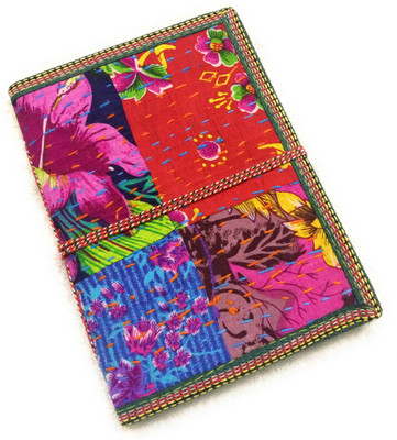 

Safar A5 Diary(Handmade recycled paper Katha work, Multicolor)