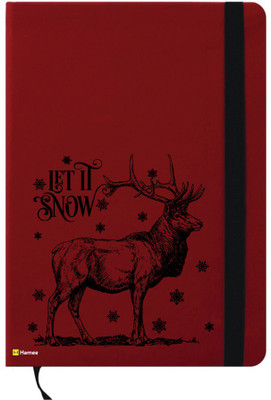 

Hamee A6 Notebook(A6 Notebook Red Leather Christmas X-Mas Theme Let It Snow, Red)