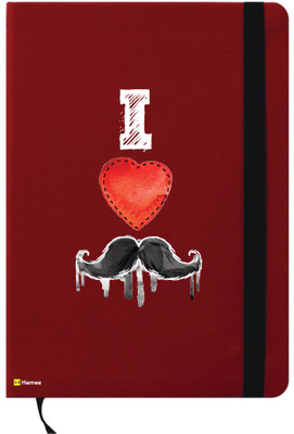 

Hamee A6 Notebook(A6 Notebook Red Leather No Shave November Movember Theme Love Moochie, Red)