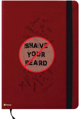 

Hamee A6 Notebook(A6 Notebook Red Leather No Shave November Movember Theme Never Shave Beard, Red)