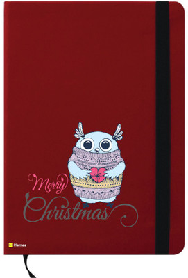 

Hamee A6 Notebook(A6 Notebook Red Leather Christmas X-Mas Theme Merry Christmas, Red)