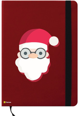 

Hamee A6 Notebook(A6 Notebook Red Leather Christmas X-Mas Theme Snow Puffed Santa, Red)