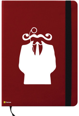

Hamee A6 Notebook(A6 Notebook Red Leather No Shave November Movember Theme The Suited Man With Beard, Red)