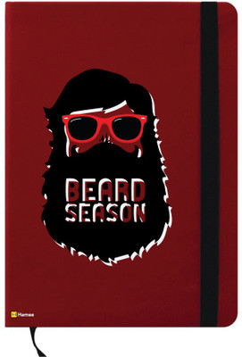 

Hamee A6 Notebook(A6 Notebook Red Leather No Shave November Movember Theme Signature Beard, Red)