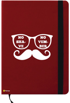 

Hamee A6 Notebook(A6 Notebook Red Leather No Shave November Movember Theme Moochie Specs, Red)