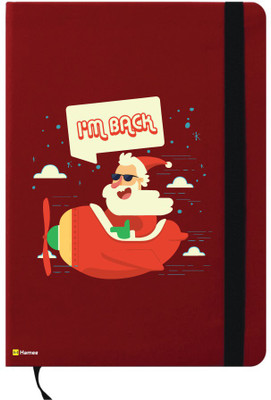 

Hamee A6 Notebook(A6 Notebook Red Leather Christmas X-Mas Theme Saint Nick is Back, Red)
