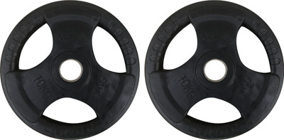

Kobo 10 Kg (51 mm) Olympic Fitness Premium Rubber Coated Integrated Metal Grip Sold in Pairs (10 Kg x 2 = 20 Kg) (Imported) Black Weight Plate(20 kg)